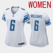Women Detroit Lions #6 Tyrell Williams White Nike Game NFL Jersey->women nfl jersey->Women Jersey
